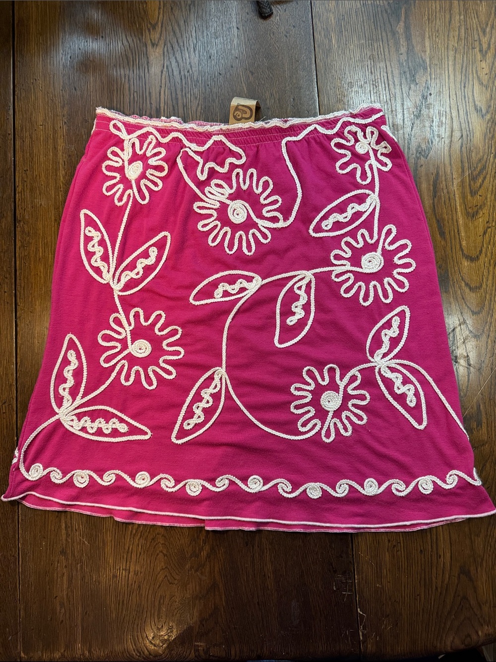 Relove Women's Fuchsia A-Line Floral Embroidered Skirt